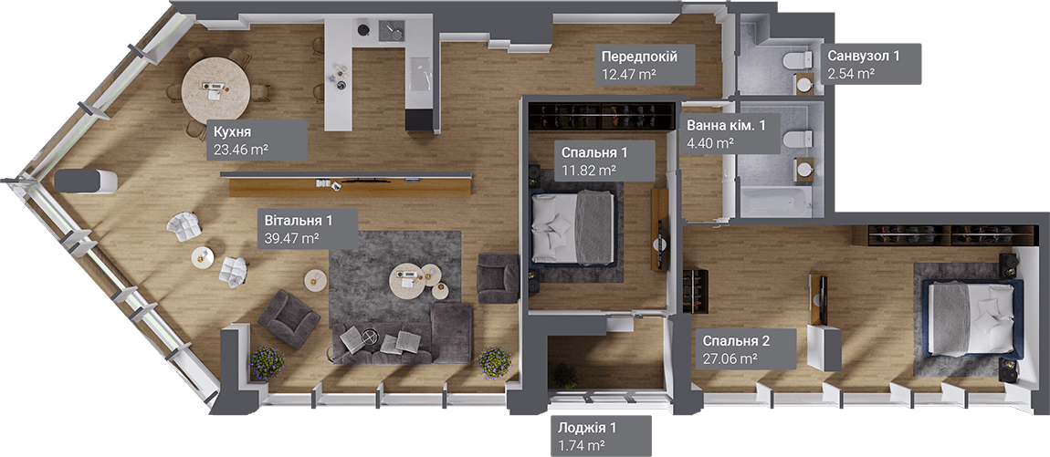 3-кімнатна 128.18 м² в ЖК Philadelphia Concept House від 67 050 грн/м², Київ