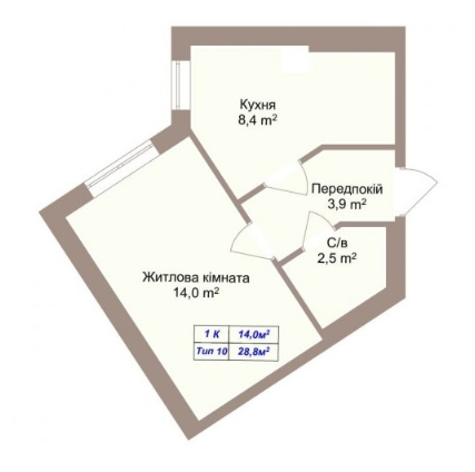 1-комнатная 28.8 м² в ЖК Пражский квартал 2 от 13 950 грн/м², с. Петропавловская Борщаговка