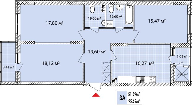 3-комнатная 95 м² в ЖК Сырецкие сады от 16 300 грн/м², Киев