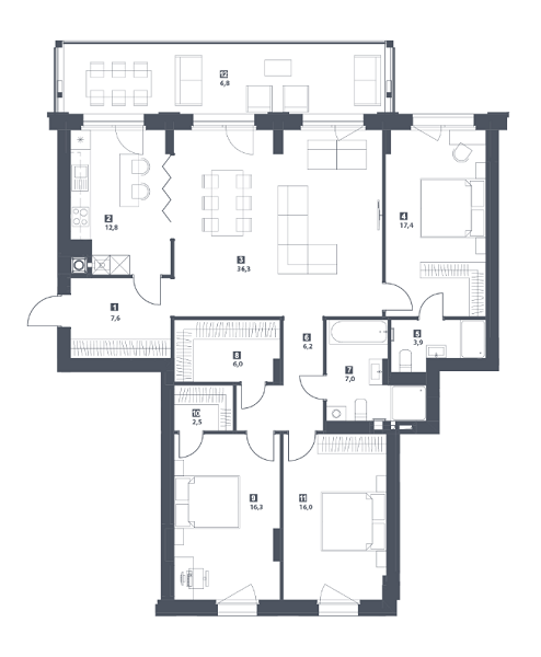 4-комнатная 138.8 м² в ЖК S78 от 46 850 грн/м², Львов