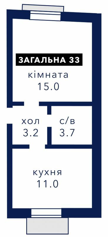 1-комнатная 33 м² в ЖК Riviera от 15 800 грн/м², пгт Гостомель