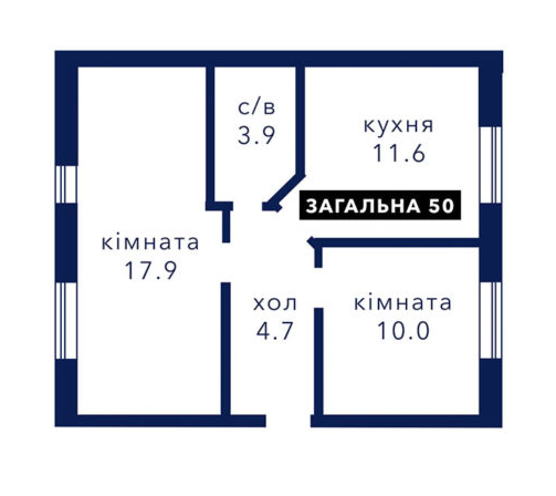 2-кімнатна 50 м² в ЖК Riviera від 19 900 грн/м², смт Гостомель