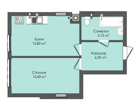 1-кімнатна 37.7 м² в ЖК Комфорт Плюс від 14 150 грн/м², м. Дубляни
