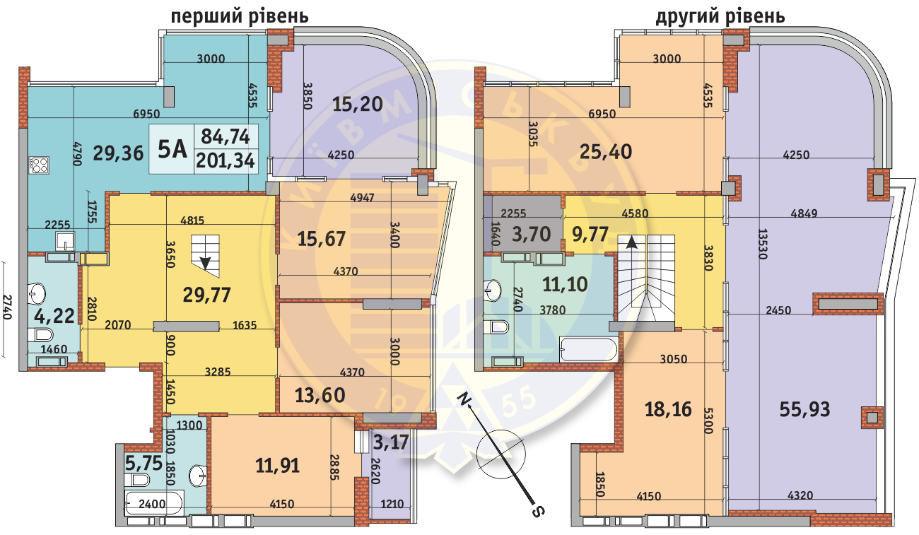 Двухуровневая 201.34 м² в ЖК Медовый-2 от 26 651 грн/м², Киев