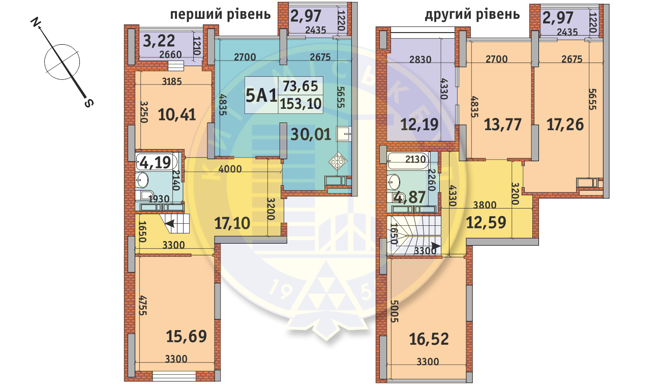 Двухуровневая 153.1 м² в ЖК Медовый-2 от 26 891 грн/м², Киев