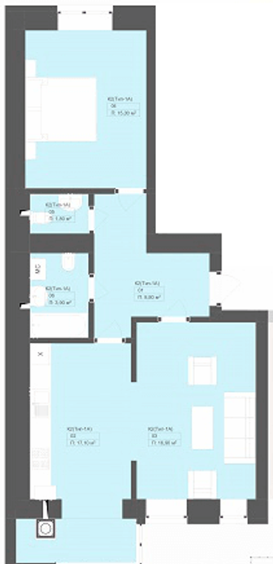 2-комнатная 63.2 м² в ЖК Rubicon City от 18 600 грн/м², г. Винники