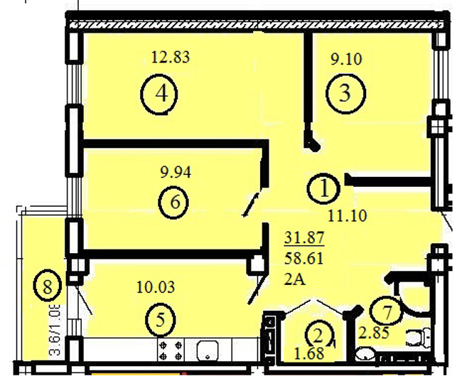 3-комнатная 58.61 м² в ЖК Одесский двор от 15 300 грн/м², Одесса