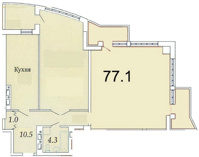 2-комнатная 77.1 м² в ЖК Одиссей от 14 000 грн/м², Одесса