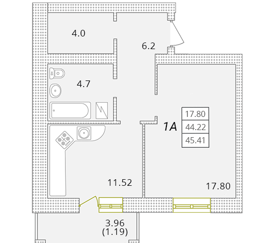 1-комнатная 45.41 м² в ЖК Парк Совиньон от 19 900 грн/м², пгт Таирово
