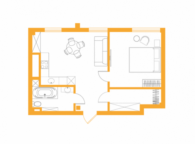 1-комнатная 51.5 м² в ЖК Авторский от 37 950 грн/м², с. Фонтанка