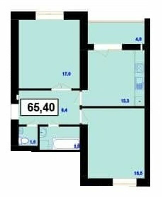 2-кімнатна 65.4 м² в ЖК Пасічнянський Двір від 9 500 грн/м², Івано-Франківськ
