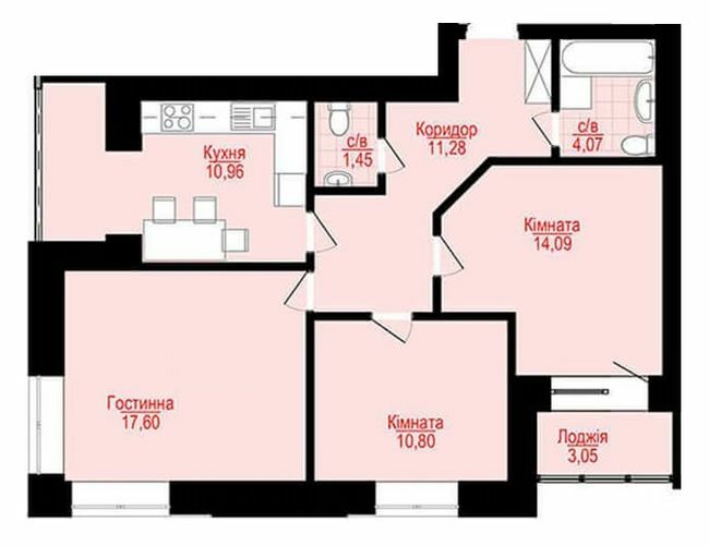 3-комнатная 73.3 м² в ЖК Цитадель-1 от 11 900 грн/м², Ивано-Франковск