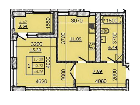 1-кімнатна 44.26 м² в ЖК Метрополь від 19 500 грн/м², Тернопіль