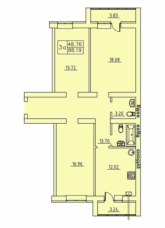 3-комнатная 88.19 м² в ЖК Городок от 13 300 грн/м², Сумы