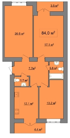 3-комнатная 84 м² в ЖК Квартал Карпатский от 14 000 грн/м², Ивано-Франковск