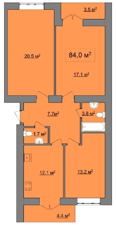 3-кімнатна 84 м² в ЖК Квартал Карпатський від 14 000 грн/м², Івано-Франківськ