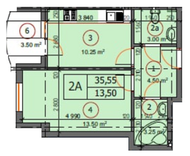 1-кімнатна 35.55 м² в ЖК Unity від 27 450 грн/м², Ужгород