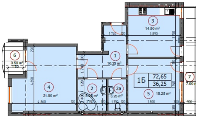 2-комнатная 72.65 м² в ЖК Unity от 27 450 грн/м², Ужгород