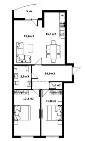 3-комнатная 97 м² в ЖК Сакура от 24 800 грн/м², Ужгород