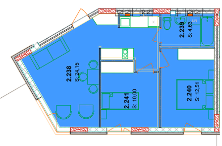 2-комнатная 51.29 м² в ЖК Сонячний квартал от 51 250 грн/м², с. Голубиное