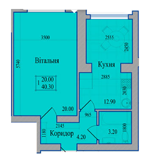 1-кімнатна 40.3 м² в ЖК Діамант від забудовника, м. Кам`янець-Подільський