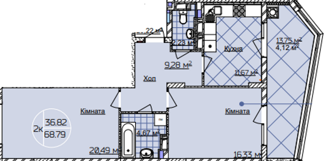 2-комнатная 68.79 м² в ЖК Imperial Park Avenue от 19 500 грн/м², Черновцы