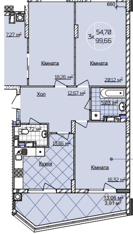 3-кімнатна 99.66 м² в ЖК Imperial Park Avenue від 16 300 грн/м², Чернівці