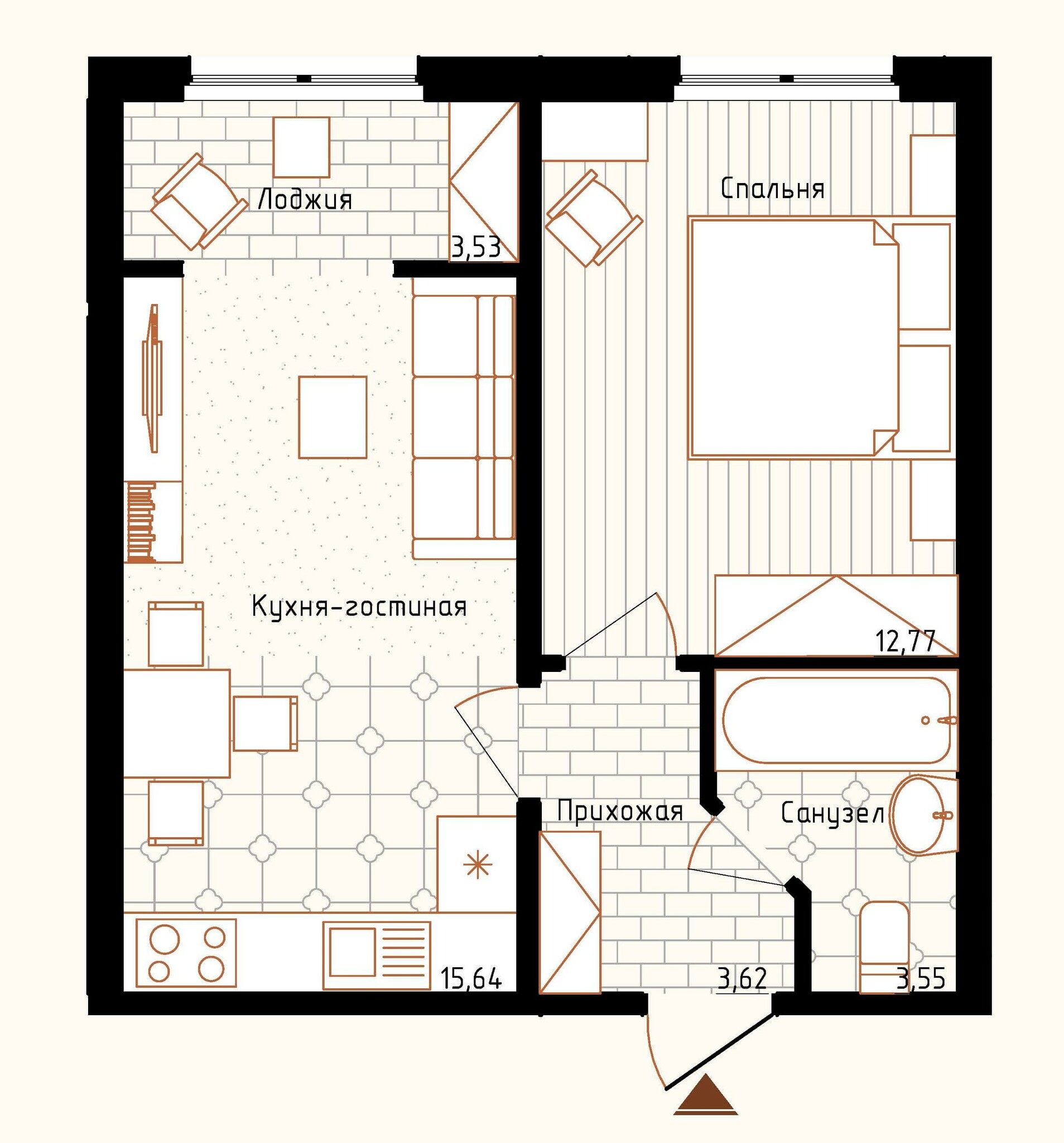 1-кімнатна 39.11 м² в ЖК Нова Англія від 29 850 грн/м², Київ