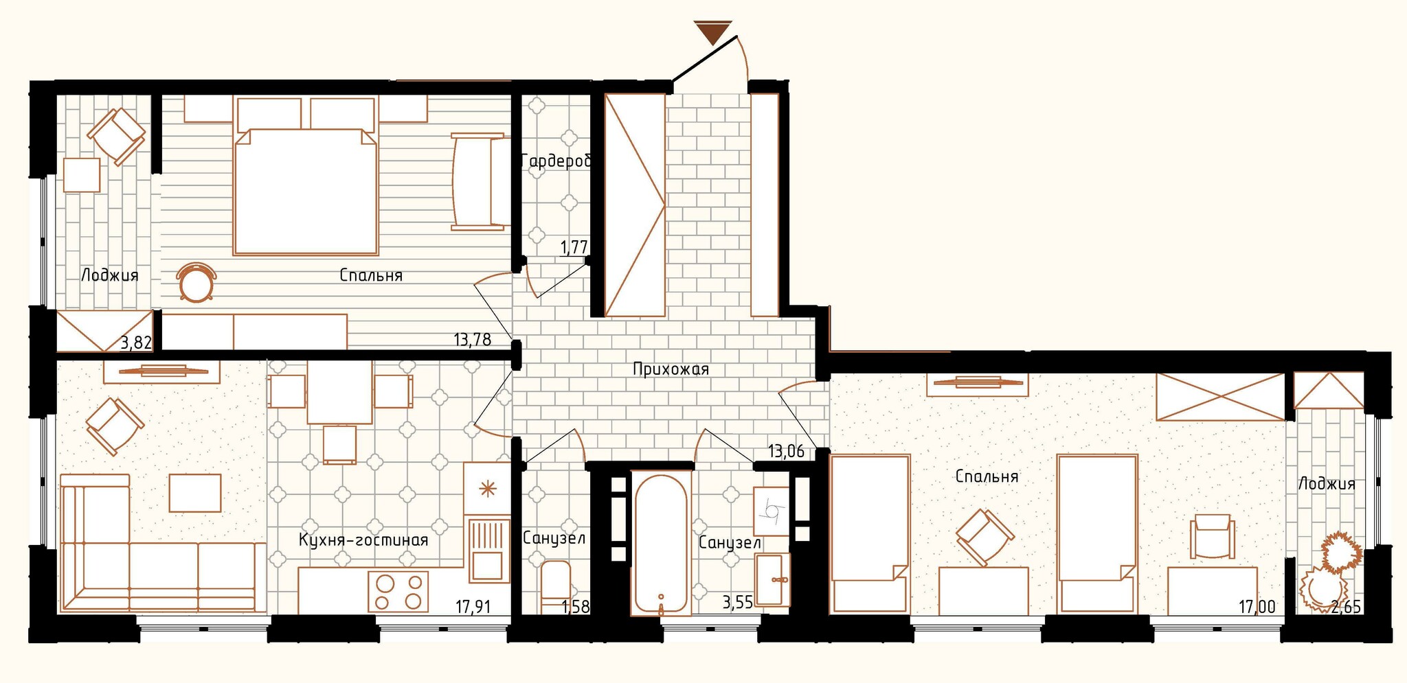 2-комнатная 75.12 м² в ЖК Новая Англия от 30 800 грн/м², Киев