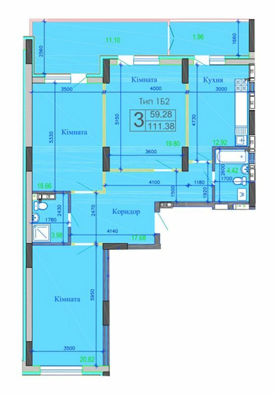 3-комнатная 111.38 м² в ЖК River House от 17 000 грн/м², г. Украинка