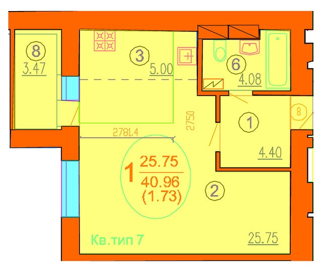 1-кімнатна 40.96 м² в ЖК Софія Київська від 17 000 грн/м², с. Софіївська Борщагівка