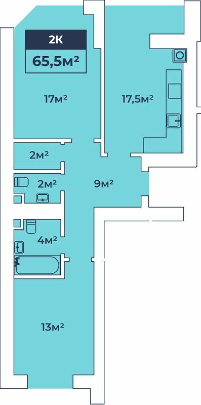 2-комнатная 65 м² в ЖК Евромисто от 20 350 грн/м², с. Крюковщина