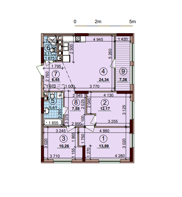 3-комнатная 90.77 м² в ЖК Варшавский Плюс от застройщика, Киев