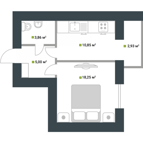 1-комнатная 40.89 м² в ЖК Idilika от 21 850 грн/м², г. Буча