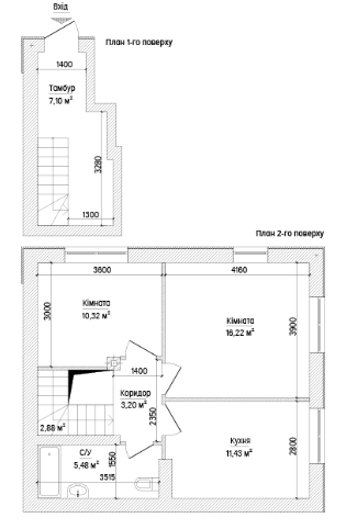 2-комнатная 56.63 м² в ЖК Кантри Таунхаус от застройщика, с. Гора