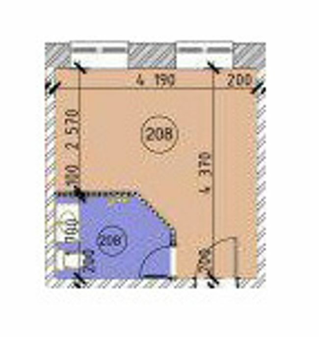 1-комнатная 17.93 м² в ЖК Сити хаус от 19 250 грн/м², Одесса