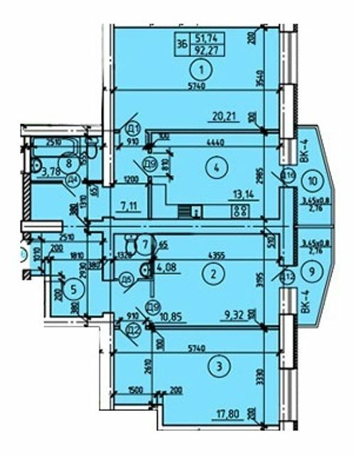 3-комнатная 92.27 м² в ЖК Эспланада от 10 800 грн/м², Сумы