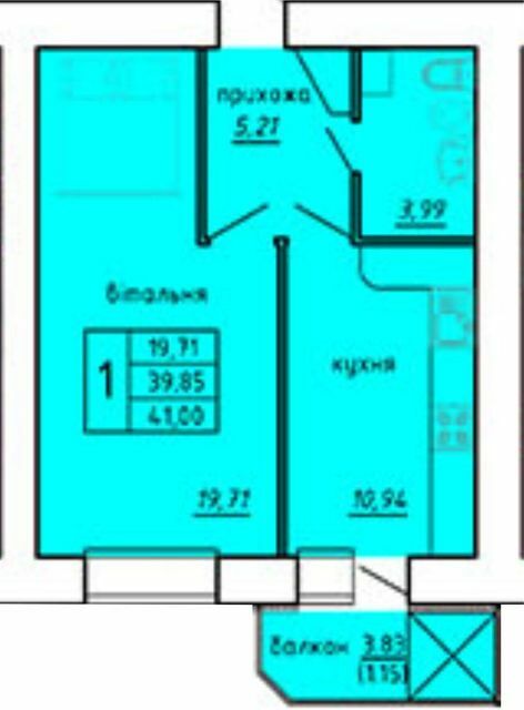 1-кімнатна 41 м² в ЖК Оград від забудовника, Тернопіль