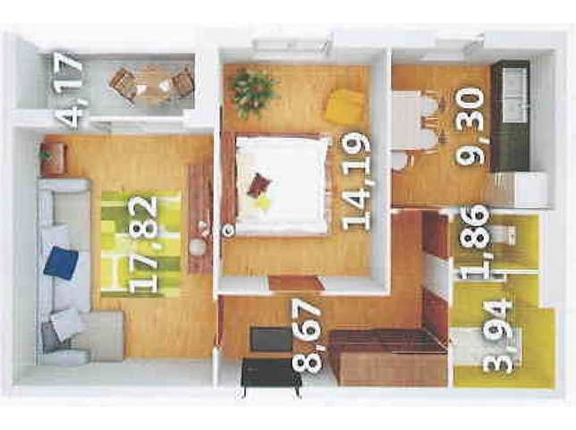 2-кімнатна 59.82 м² в ЖК Атлант 2 від 14 600 грн/м², смт Коцюбинське