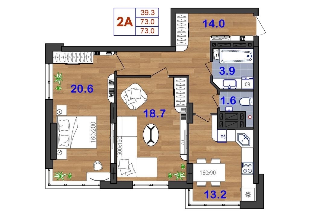 2-комнатная 73 м² в ЖК SunCity от застройщика, Одесса