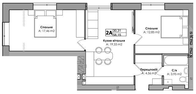 2-комнатная 58.15 м² в ЖК Story House от 21 150 грн/м², г. Ирпень