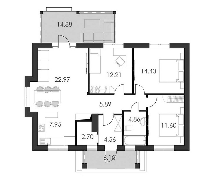 Котедж 108.12 м² в КМ Солнечний від 23 215 грн/м², с. Осещина