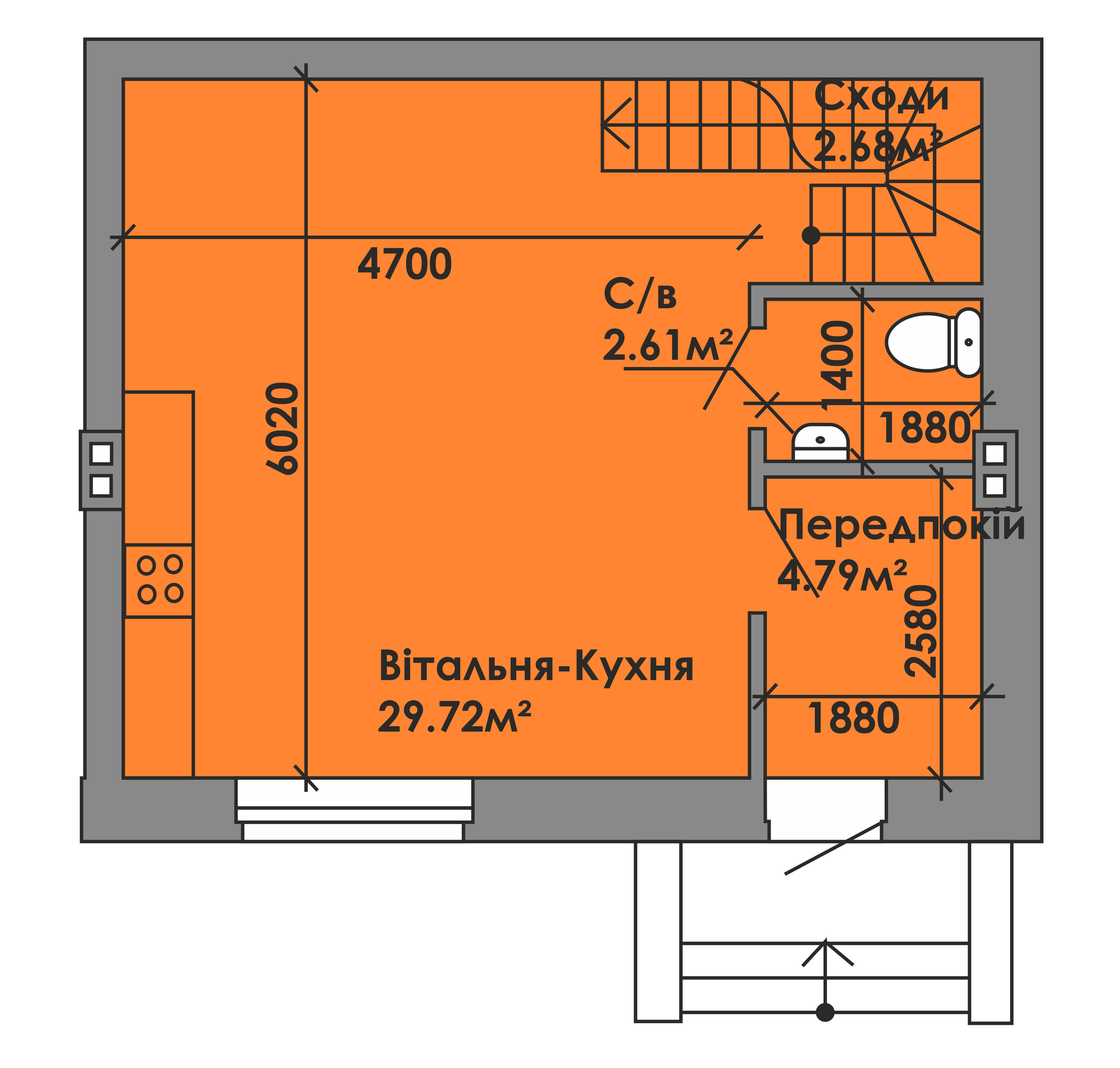 Дуплекс 75 м² в КМ Вишневий від 17 067 грн/м², с. Геронимівка