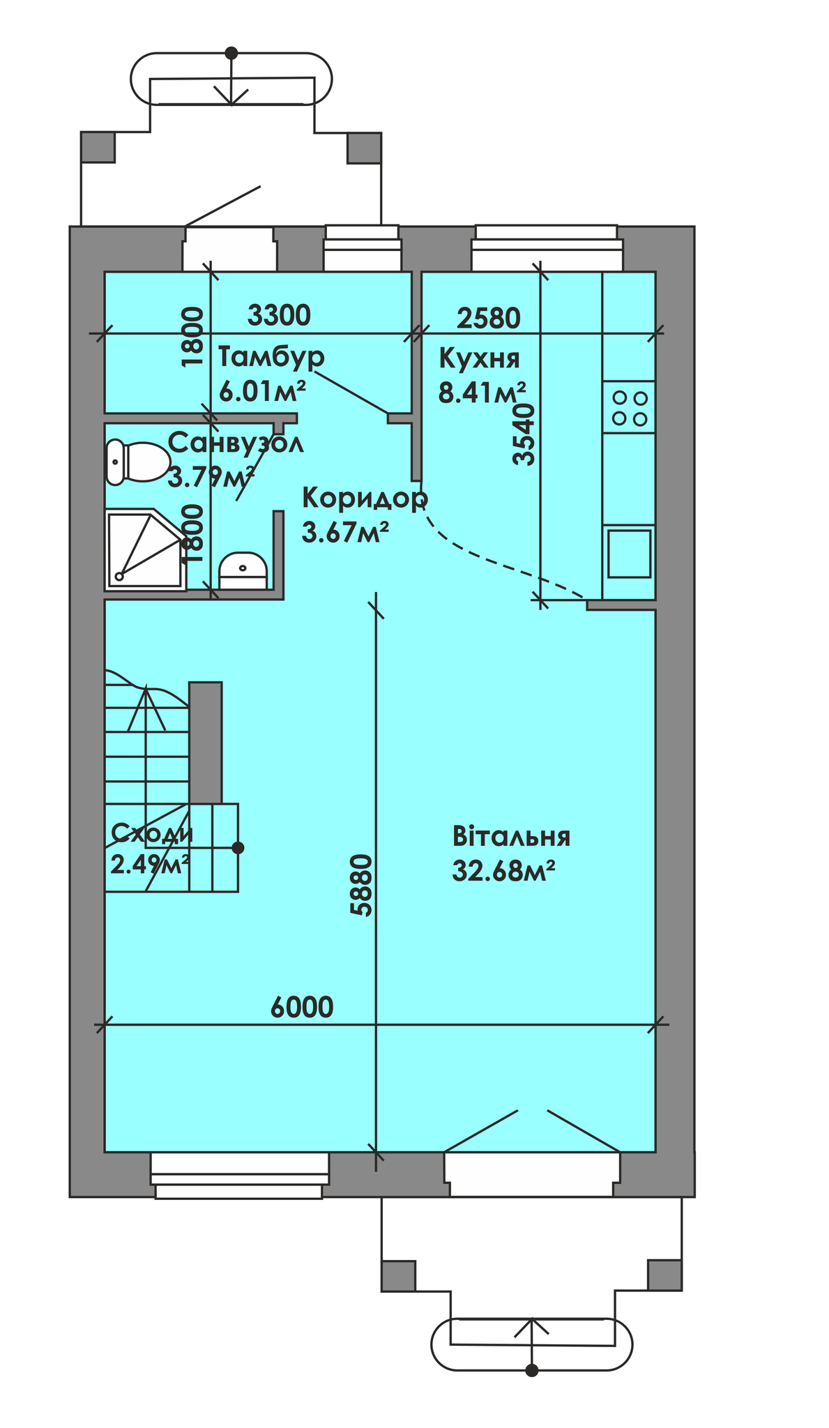 Таунхаус 110 м² в КМ Вишневий від 15 829 грн/м², с. Геронимівка