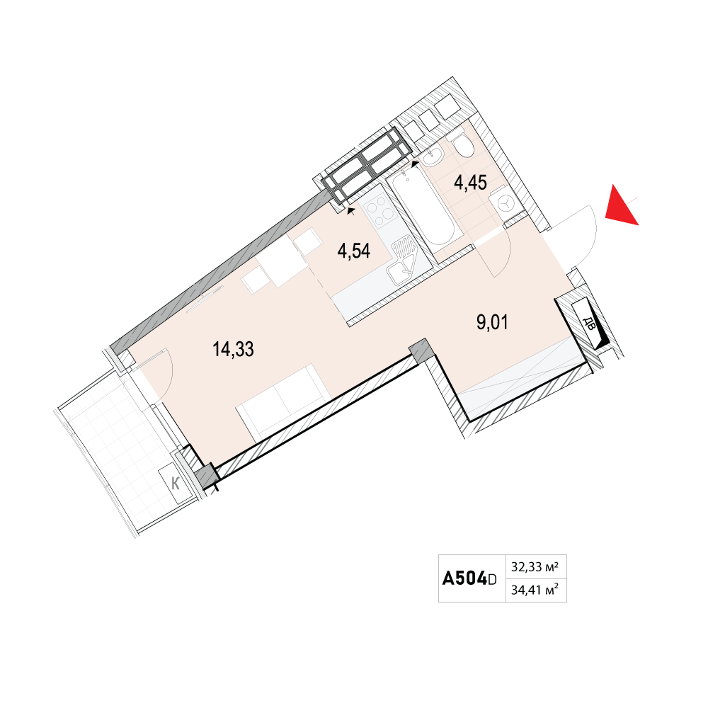 1-комнатная 34.41 м² в ЖК La Mer от 46 000 грн/м², Одесса