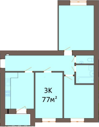 3-кімнатна 77 м² в ЖК Затишна оселя від 11 000 грн/м², с. Вовчинець