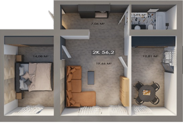 2-комнатная 56.2 м² в ЖК Клубный городок 12 от 17 000 грн/м², Ивано-Франковск