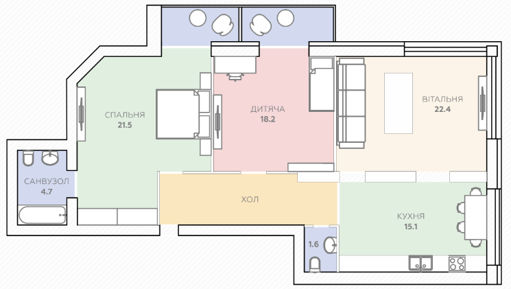 3-кімнатна 104.5 м² в ЖК Яровиця від 15 950 грн/м², Луцьк