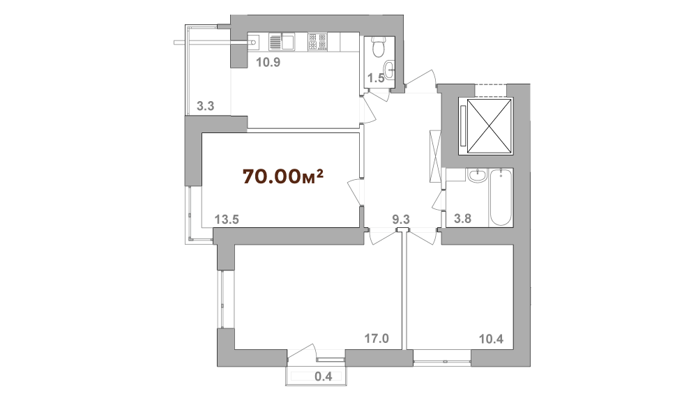 3-кімнатна 70 м² в ЖК Опришівська Слобода від 10 200 грн/м², Івано-Франківськ