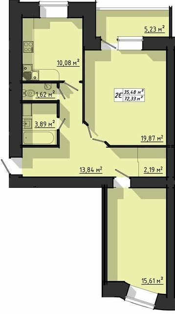 2-комнатная 72.33 м² в ЖК на ул. Киевская от 15 000 грн/м², Тернополь